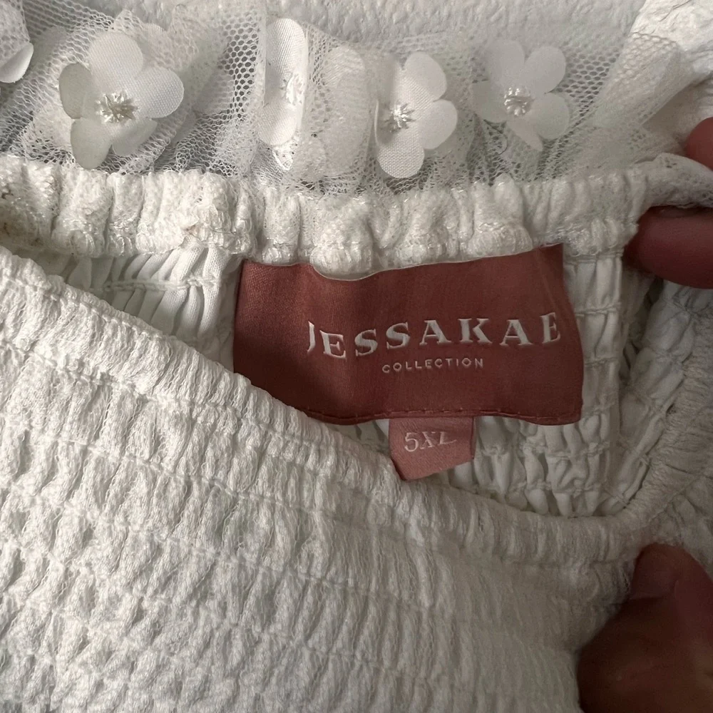 Plus size white floral dress from JessaKae - Picture 2 of 5